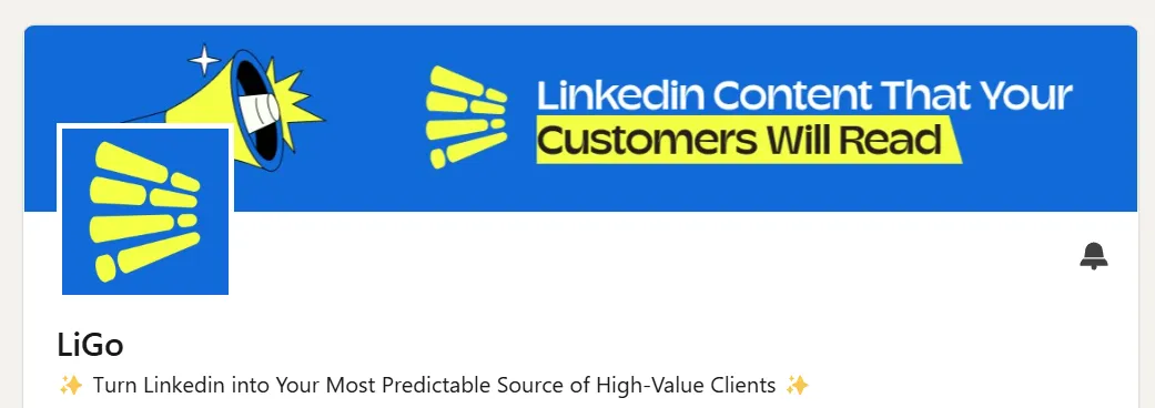 Example of an optimized company page banner 